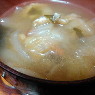 切り干し大根と油揚げの煮物de味噌汁